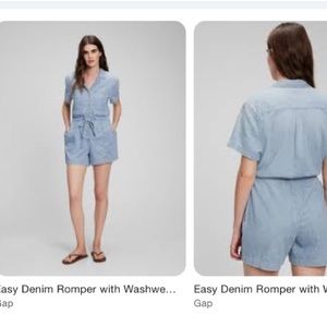 Gap easy denim romper with washwell, XS, NWT